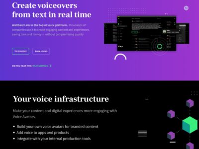 WellSaid Labs: Create Voiceovers from Text in Real Time with Our AI-Powered Tool.