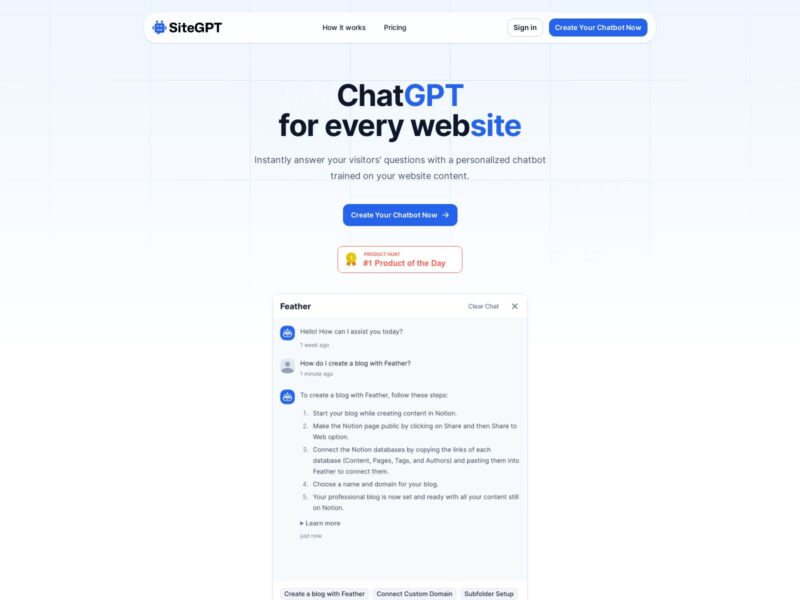 SiteGPT: Create a Personalized Chatbot for Your Website in Just a Few Clicks