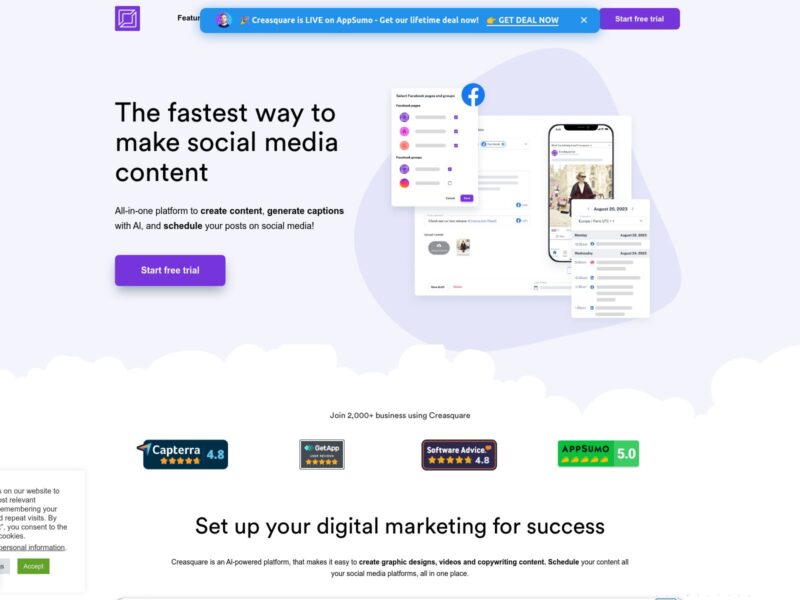 Creasquare: The fastest way to make social media content